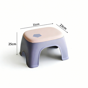 كرسي بلاستيكي طويل وسميك حديث مضاد للانزلاق، مناسب للمنزل وغرفة المعيشة والمطبخ والحمام وصالة الألعاب الرياضية، مع مسند للقدمين - Product Image 3