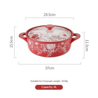 Casserole haut de gamme de style chinois avec couvercle en céramique, compatible gaz, résistante aux hautes températures, idéale pour la cuisson à sec, cadeau idéal pour la maison