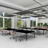Muebles de Oficina Modulares Comerciales, Mesa de Madera para 4, 6 u 8 Personas, Estación de Trabajo con Archivador, Silla de Oficina Ergonómica