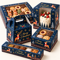 Boîte à biscuits de Noël personnalisée avec logo, en papier kraft avec fenêtre pour gâteaux, cupcakes, pâtisseries, desserts, fêtes de fin d'année, vente en gros