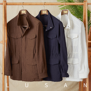 <span class=keywords><strong>Giacca</strong></span> M65 Sottile Senza Fodera con Colletto Rialzato per <span class=keywords><strong>Uomo</strong></span>, in Misto <span class=keywords><strong>Lino</strong></span> Traspirante, Monopetto, Stile Gentleman, ODM Estivo - Product Image 5