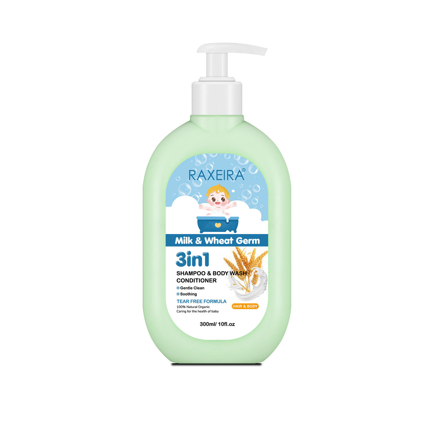 Private Label Children 3 in 1 Shampoo Body Wash Conditioner Kids Condition Hair Shower Hydrate Skincare Bath Baby Care Products