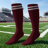 Chaussettes de rugby personnalisées pour hommes Coton écologique Nylon Respirant Antidérapant Motif imprimé High-Crew Techniques tricotées d'été