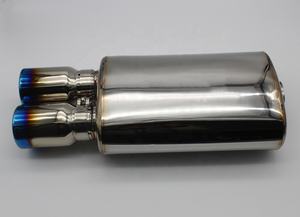 SUS 304 universel 5.5 "ovale bleu brûlé pointe 2.5" silencieux d'échappement d'entrée - Product Image 2