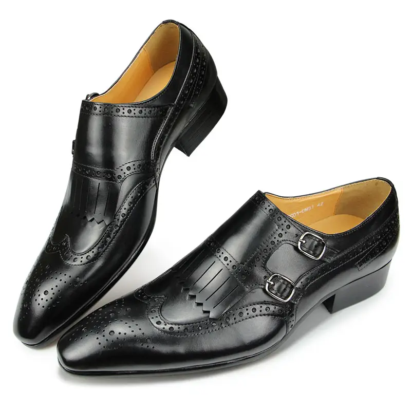 Zapatos Brogue de alta calidad para hombre, mocasines de cuero genuino a la moda, precio preferencial personalizado, para invierno