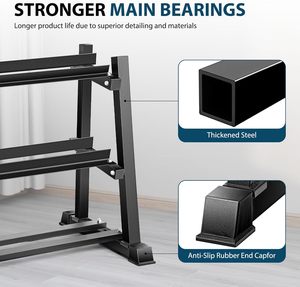 CZFIT High Quality Iron Foldable 3-Tier <b>Dumbbell</b> Storage Rack for Commercial Use Durable Alloy Steel Frame 140x60x90cm - Product Image 3