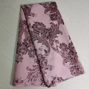 グリーン花画デザインポリエステル金属ジャカードブロケードパーティー布ジャカード生地 - Product Image 6