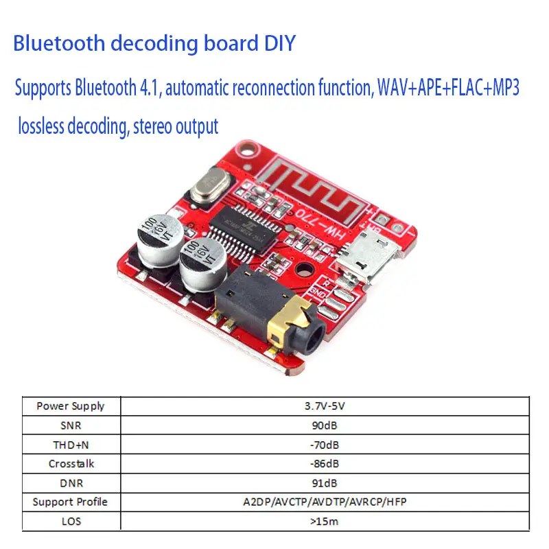 Carte de décodage MP3/MINI Bluetooth haut-parleurs de voiture carte d'amplificateur audio pcb modification module récepteur audio bricolage