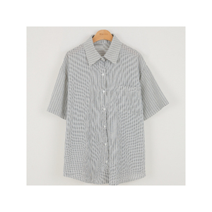 เสื้อเชิ้ตลายทางออกแบบได้เองสำหรับทุกเพศเสื้อเชิ้ตโอเวอร์ไซส์จากเกาหลีฤดูร้อน - Product Image 1