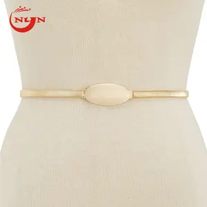 Ceinture élastique en métal décoré avec double boucle pour la taille, pour femmes, ceinture américaine en alliage de haute qualité, chaîne pour la taille