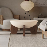 Nordique Simple moderne marbre rond ardoise lumière luxe italien bois minimaliste ménage salon thé salon Table basse