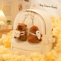 Porte-clés en peluche Capybara personnalisable en fibre de polyester, pendentif souple pour sac, breloque pour sac à dos