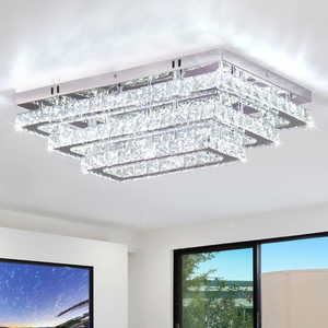 Hiện đại 3-Tier hình chữ nhật K9 pha lê LED trần ánh sáng điều khiển từ xa khách sạn Đèn chùm cho trần nhà cao - Product Image 2