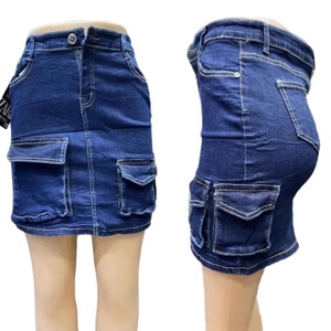 Nouvelle <span class=keywords><strong>jupe</strong></span> cargo midi décontractée <span class=keywords><strong>en</strong></span> <span class=keywords><strong>jean</strong></span> taille haute pour femme, infroissable et à séchage rapide, collection printemps, vente <span class=keywords><strong>en</strong></span> gros - Product Image 1