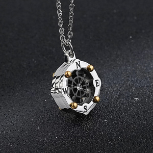 Colliers pendentifs Hip Hop Star Chart Rudder en acier inoxydable, étanches et inaltérables, bijoux de mode pour hommes et femmes, vente en gros - Product Image 2