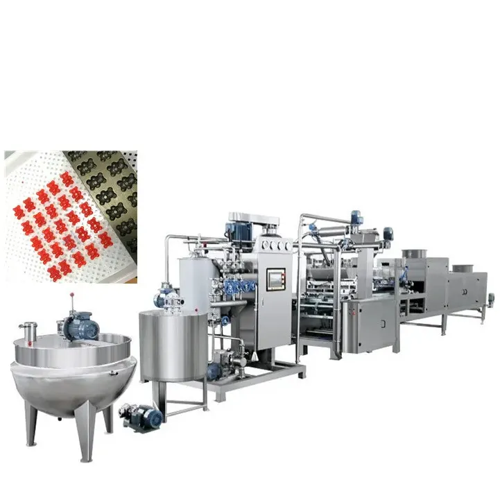 high production Jelly Gummy Bear Candy Industrial Lollipop Candy fulling Making Machine automatic Production Line