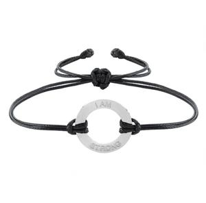 Sapphire-Bracelet en corde de cire, bijou avec anneau circulaire ajustable, personnalisé, à la mode - Product Image 3