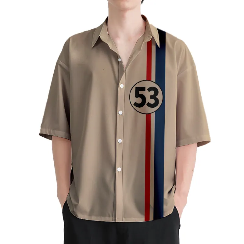도매 2024 패션 패션 버튼 승화 패턴 바다 남자의 레저 복고풍 휴가 스타일 볼링 셔츠