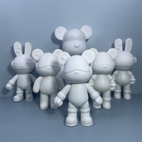 Vente en gros : Figurine d'ours DIY en vinyle blanc, tirelire, jouet de graffitis pour enfants, fait main, pour le rangement d'argent et la décoration intérieure