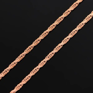 Collier en Chaîne Torsadée Plate en Acier Inoxydable de 2 mm d'Épaisseur, Couleur Or et Rose pour Femmes et Filles, 16 à 30 Pouces - Product Image 6