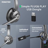 Auriculares de ordenador Auriculares inalámbricos con cancelación de ruido para el trabajo, PC, equipos, Zoom, Skype