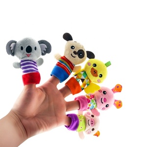 Benutzer definierte schöne weiche Plüsch <span class=keywords><strong>Finger</strong></span> puppe Handpuppen Spielzeug für Kinder Cartoon Tier Löwe & Affe für Eltern-Kind-Interaktion - Product Image 1
