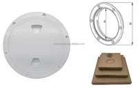 Plaque d'inspection ronde de haute qualité en plastique ABS blanc/noir pour pont marin, 4 pouces, 6 pouces, 8 pouces