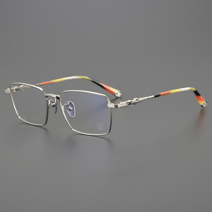 نظارات قراءة للمدرسة القديمة من التيتانيوم للبيع بالجملة وصفات سوداء رخامية متعددة البؤر شفافة مستطيلة وعصرية - Product Image 6