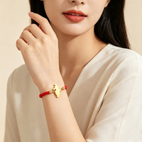 Simple Stainless Steel Glossy Martinique Outline Bracelet for Men and Women Fashionable Red and Black Rope Bracelet