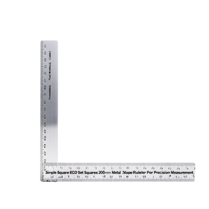 Juego de reglas cuadradas simples ECO de 200 mm, regla metálica en forma de L para mediciones de precisión - Product Image 2