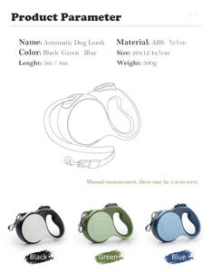 สายจูงสุนัขไฟ LED แบบยืดหดได้พร้อมกระเป๋าใส่และไฟฉายใช้กลางแจ้งสำหรับสัตว์เลี้ยงเดินได้<span class=keywords><strong>2025</strong></span> - Product Image 3