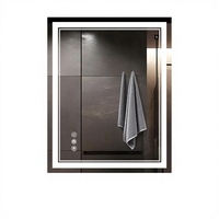 Espejo de Baño LED Moderno de 24x32 con Marco de Aleación de Aluminio, Montado en la Pared, Antivaho, Regulable, con Función de Memoria, Certificado ETL