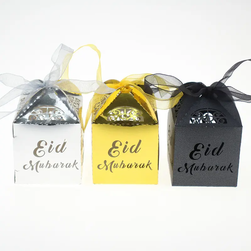 High Quality Paper Gift Boxes Favor Ramadan Kareem Decorations Islamic Muslim Al-fitr Party Supplies EID Mubarak Candy Box