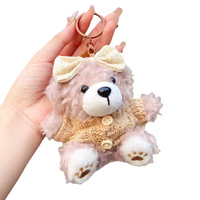 Vente en gros de nouveau porte-clés mignon en peluche ours biscuit pour pendentif de sac de fille de famille et cadeaux de boutique