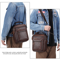 Sac à bandoulière en cuir véritable SCHLATUM de haute qualité pour homme, grand sac à main vintage en cuir de vachette avec fermeture éclair, design portable
