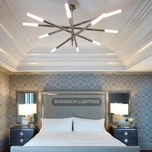 Lámpara de Araña LED Dorada para <span class=keywords><strong>Restaurante</strong></span>, Sala de Estar o Villa, Moderna y Lujosa, de <span class=keywords><strong>Cristal</strong></span> - Product Image 5