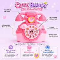 Bonbons en gros Halal OEM en forme de téléphone mignon pour enfants, cadeaux de fête, bonbons tablettes aux fruits 4g, jouet princesse à cadran rotatif