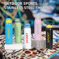 Bouteille d'eau isotherme portable en acier inoxydable de qualité professionnelle avec paille intégrée, anti-fuite, pour sports de plein air et loisirs