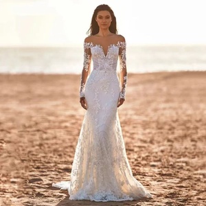 Abito da Sposa a Sirena a Maniche Lunghe 2025 Stile Bohémien in Pizzo - Product Image 1