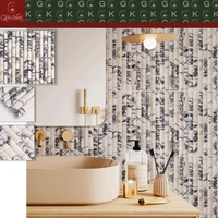 Mosaïque murale et de sol en marbre GOLDKING, design moderne vert, gris et blanc, sur mesure pour projets hôteliers et commerciaux