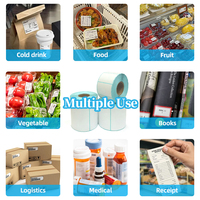 Label Thermal Perekat Langsung, Label Thermal Custom, Label Thermal Tahan Air, Gulungan Kertas Label Thermal untuk Printer