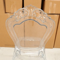 Chaises empilables de mariage pour banquet, dossier à couronne transparente, chaise d'hôtel en résine plastique acrylique pour événement