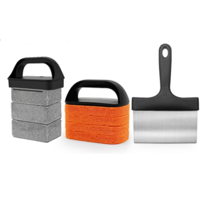 <span class=keywords><strong>Kit</strong></span> de nettoyage de plaque chauffante, <span class=keywords><strong>kit</strong></span> de nettoyage de grille à dessus plat avec <span class=keywords><strong>pierre</strong></span> de gril, grattoir de plaque chauffante et brosse de plaque chauffante facile à enlever les taches - Product Image 1