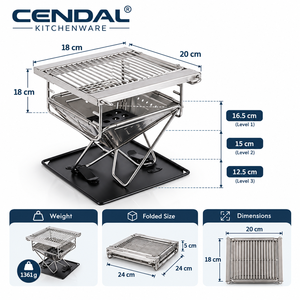 Estufa de <span class=keywords><strong>Camping</strong></span> Plegable de Metal, Brasero para 1-2 Personas, Barbacoa al Aire Libre con Leña, Encendido Manual - Product Image 2