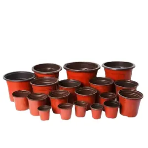 Vendite dirette in fabbrica PP semplici vasi da fiori morbidi a doppio colore piantine di plastica per giardinaggio domestico vasi per bambini succulenti