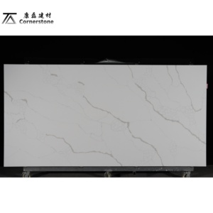Calacatta putih KL6693 lempengan kuarsa buatan 15mm 18mm 20mm dan 30mm ketebalan meja dapur direkayasa batu - Product Image 1