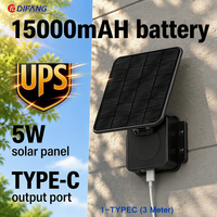 Batterie au lithium DC UPS étanche 15000mAh, sortie Type-C solaire, alimentation portable extérieure de secours pour caméra CCTV