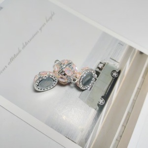 Fermoir magnétique ovale en alliage électroplaqué incrusté de diamants, accessoires de bijouterie DIY grande taille - Product Image 3