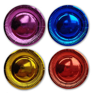 Assiettes <span class=keywords><strong>en</strong></span> papier assiettes jetables grand décor de vaisselle ronde pour Dessert douche nuptiale filles fête d'anniversaire fournitures de pique-nique - Product Image 1