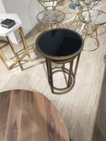 Table d'appoint hexagonale en acier inoxydable pour hôtel, plateau en marbre, table d'appoint pour salon et chambre